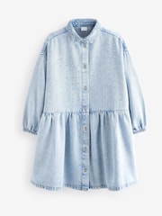 Pale Wash Denim Diamante Shirt Dress (3-16yrs) - Image 5 of 7