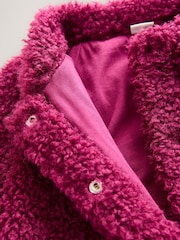 Berry Red Cherry Borg Fleece Bomber Jacket (3-16yrs) - Image 6 of 7