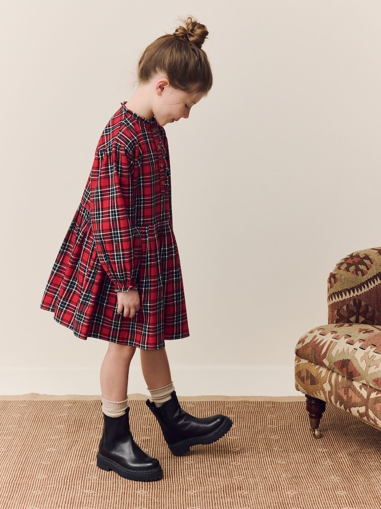Red Check Check Placket Dress (3-16yrs) - Image 2 of 8