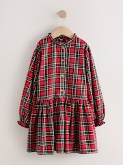 Red Check Check Placket Dress (3-16yrs) - Image 5 of 8