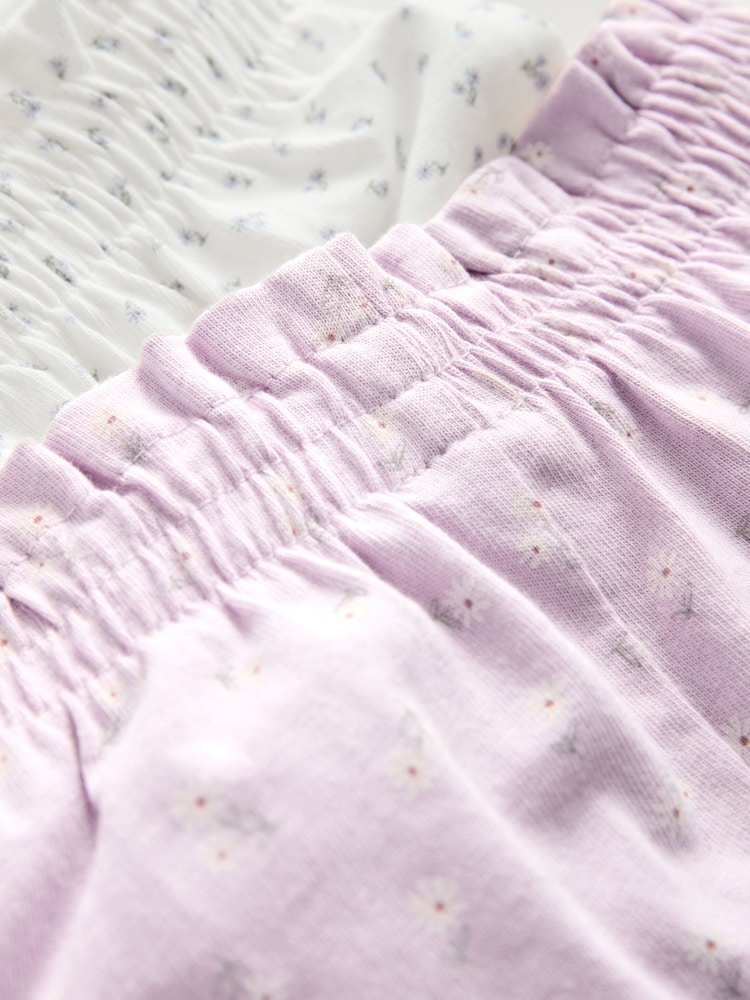 White/Purple Ditsy Floral Wide Leg Pyjamas 2 Pack (9mths-8yrs) - Image 10 of 10