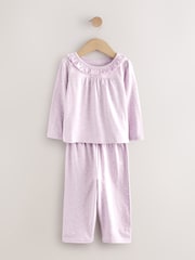 White/Purple Ditsy Floral Wide Leg Pyjamas 2 Pack (9mths-8yrs) - Image 7 of 10