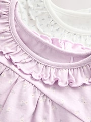 White/Purple Ditsy Floral Wide Leg Pyjamas 2 Pack (9mths-8yrs) - Image 9 of 10