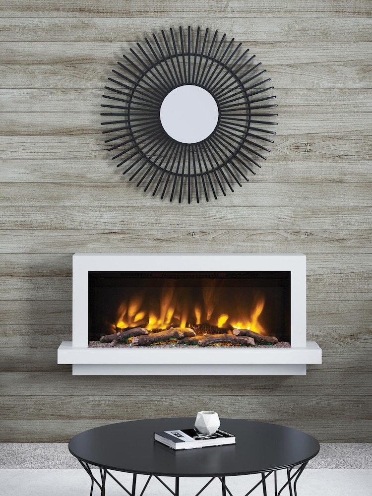 Be Modern Ash White Huxton Wall Mounted 51inch Electric Fireplace - Image 1 of 6