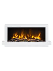 Be Modern Ash White Huxton Wall Mounted 51inch Electric Fireplace - Image 2 of 6