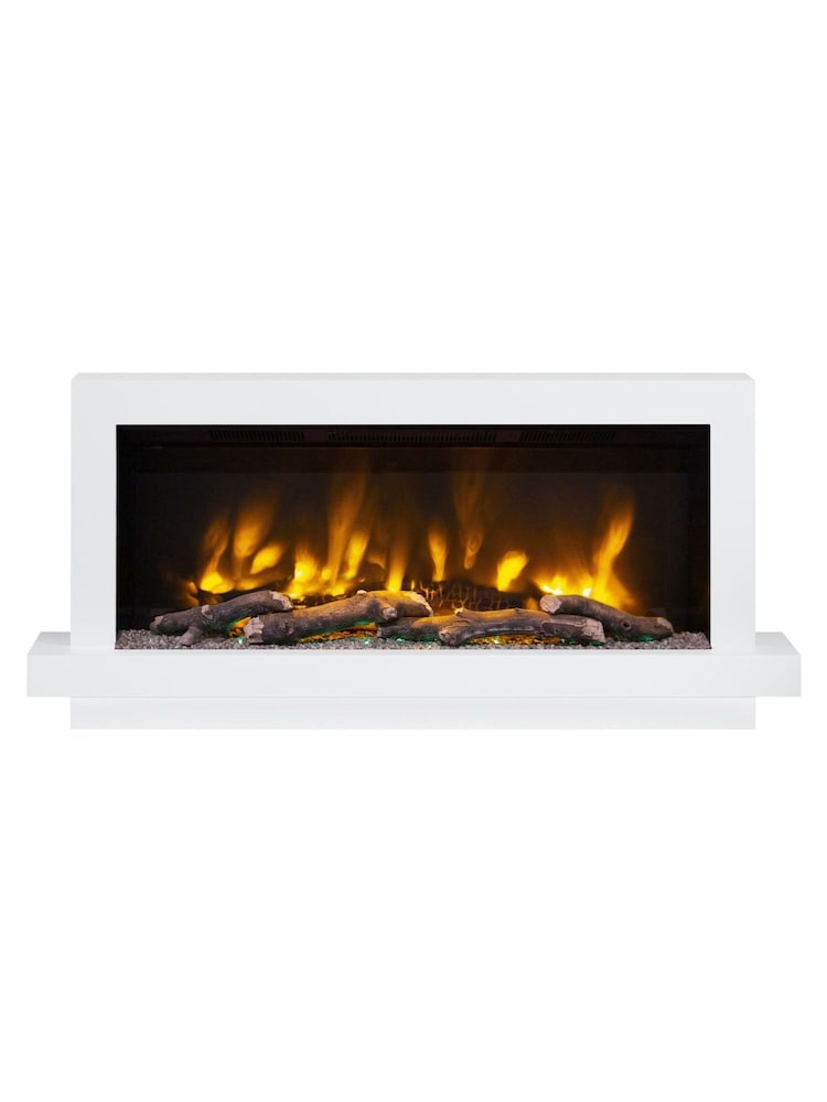 Be Modern Ash White Huxton Wall Mounted 51inch Electric Fireplace - Image 2 of 6