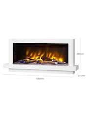 Be Modern Ash White Huxton Wall Mounted 51inch Electric Fireplace - Image 4 of 6