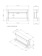 Be Modern Midnight Mist Juliette Wall Mounted Electric Fire - Image 4 of 6