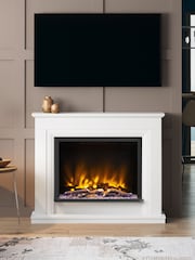 Be Modern Ash White Arana Complete Electric Fireplace - Image 1 of 5