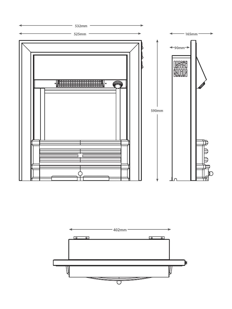 Be Modern Black Aspen Inset Electric Fireplace with Spacer Frame - Image 4 of 4