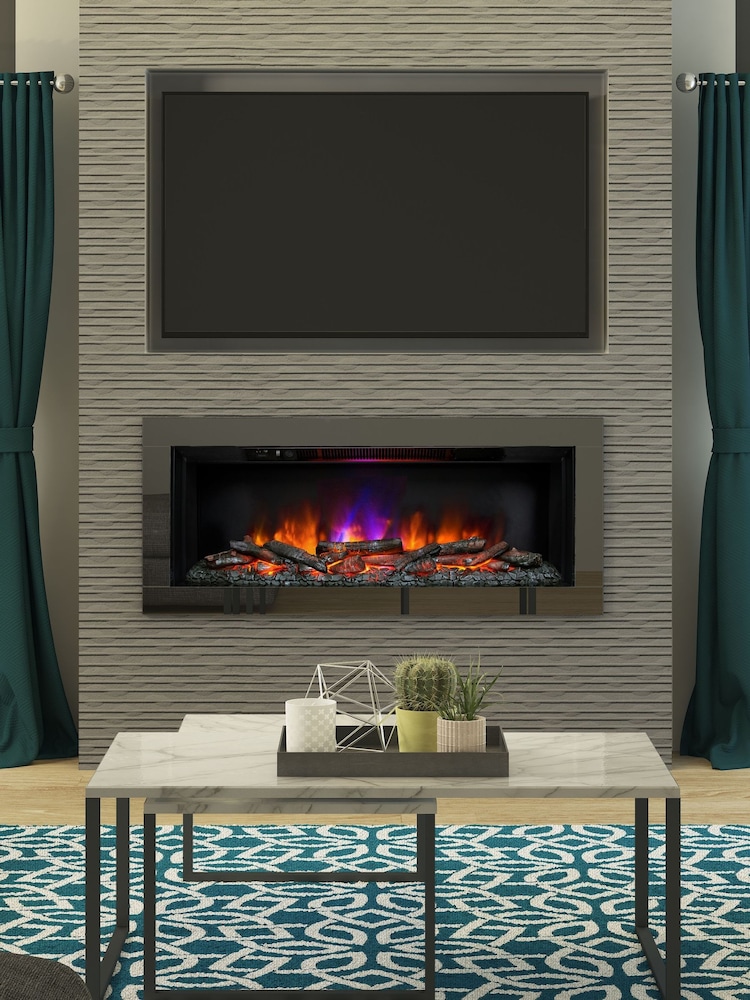 Be Modern Black Nickel Avella Wall Mounted Electric Fireplace - Image 1 of 4