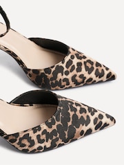 Linzi Animal Thea Closed Back Stiletto Court Heels With Ankle Strap - Image 4 of 5