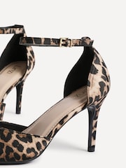 Linzi Animal Thea Closed Back Stiletto Court Heels With Ankle Strap - Image 5 of 5