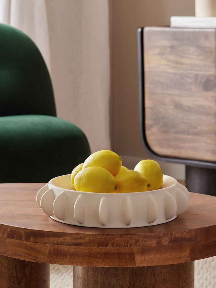 Natural Ceramic Scandi Disk Decorative Bowl - Image 1 of 3