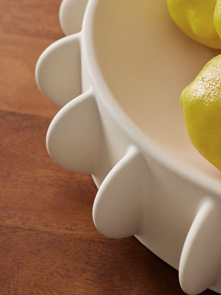 Natural Ceramic Scandi Disk Decorative Bowl - Image 2 of 3