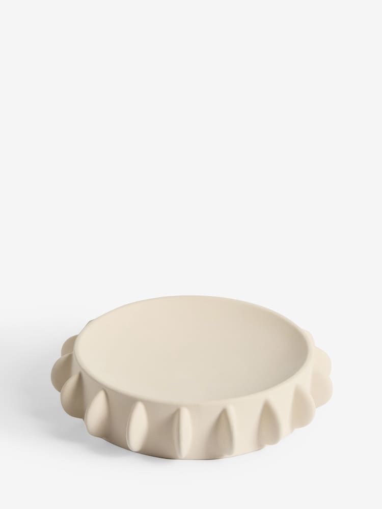 Natural Ceramic Scandi Disk Decorative Bowl - Image 3 of 3