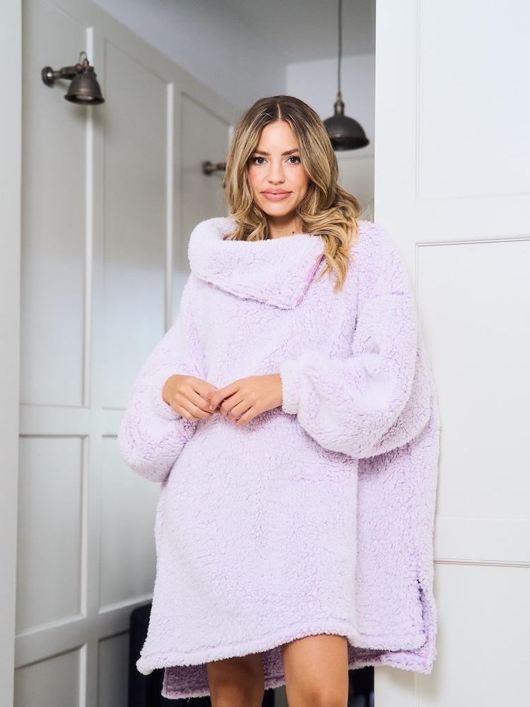 Jim Jam the Label Oversized Purple Cowl Neck Hoodie - Image 4 of 10