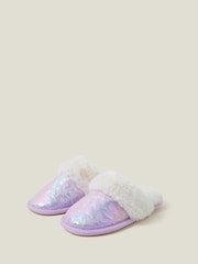 Angels By Accessorize Purple Girls Star Mule Slippers - Image 2 of 3