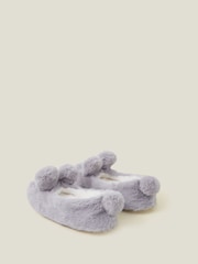 Angels By Accessorize Grey Girls Faux Fur Bunny Ballerina Slippers - Image 3 of 3