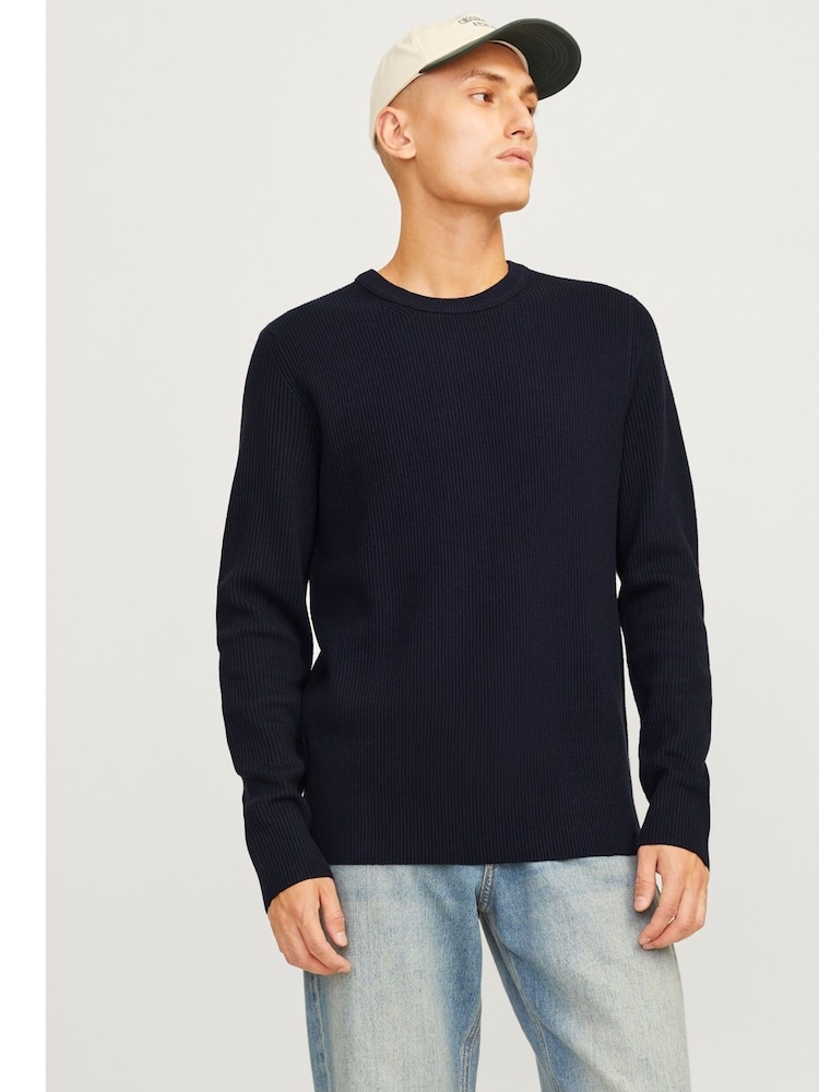 JACK & JONES Blue Perfect Knit Sweatshirt - Image 1 of 5