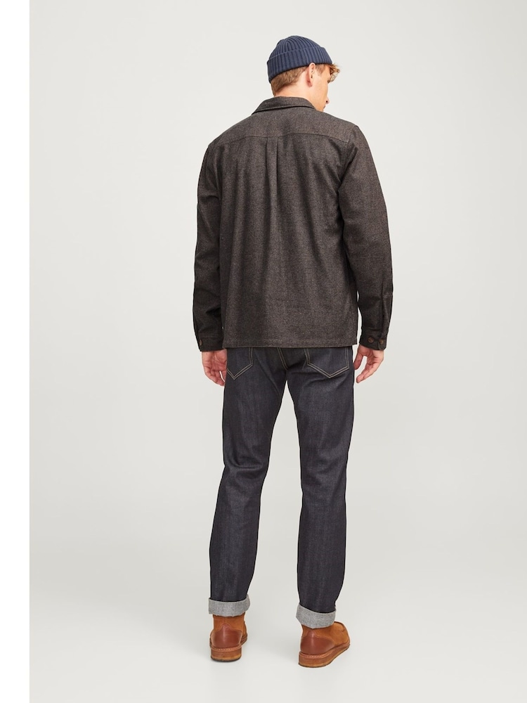 JACK & JONES Brown Raymond Long Sleeve 100% Cotton Shirt - Image 2 of 5