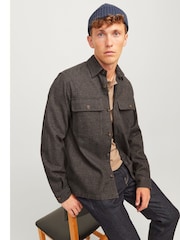 JACK & JONES Brown Raymond Long Sleeve 100% Cotton Shirt - Image 3 of 5