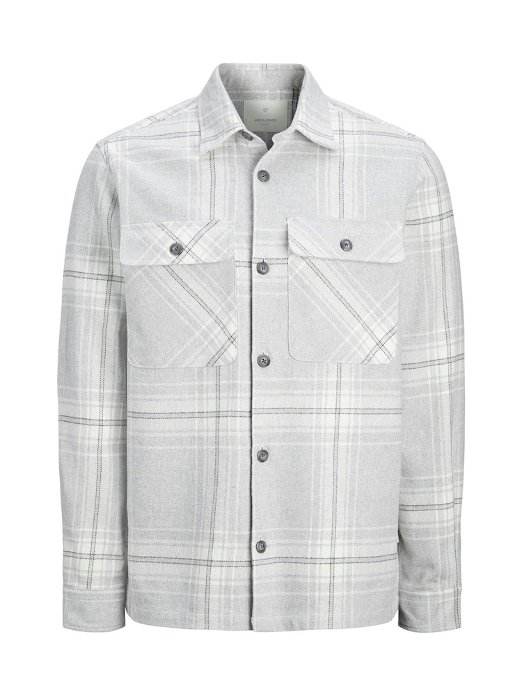JACK & JONES Grey Check Raymond Long Sleeve 100% Cotton Shirt - Image 5 of 5