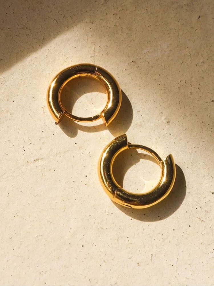 Luv Aj Gold Tone Amalfi Huggies Earrings - Image 2 of 4