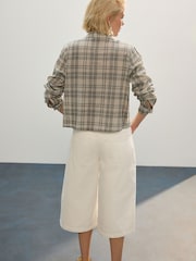 Grey Check 100% Cotton Lightweight Cropped Shirt - Image 2 of 6