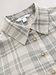 Grey Check 100% Cotton Lightweight Cropped Shirt - Image 5 of 6