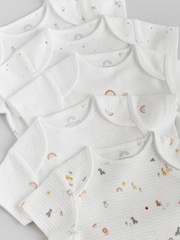 White Character 5 Pack 100% Cotton Short Sleeve Baby Bodysuits 5 Pack - Image 10 of 13