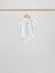 White Character 5 Pack 100% Cotton Short Sleeve Baby Bodysuits 5 Pack - Image 4 of 13