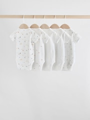 White Character 5 Pack 100% Cotton Short Sleeve Baby Bodysuits 5 Pack - Image 7 of 13