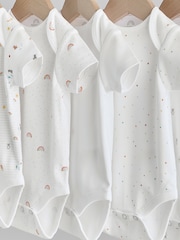 White Character 5 Pack 100% Cotton Short Sleeve Baby Bodysuits 5 Pack - Image 9 of 13