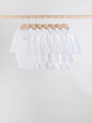 White Character 7 Pack Baby Long Sleeve 100% Cotton Bodysuits Pack - Image 1 of 13