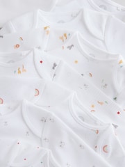 White Character 7 Pack Baby Long Sleeve 100% Cotton Bodysuits Pack - Image 12 of 13