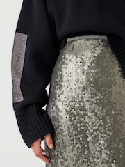 Hush Green Anais Sheer Sequin Midi Skirt - Image 4 of 5