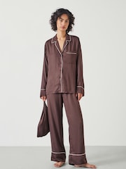Hush Brown Angelina Satin Modal Pyjamas Set - Image 3 of 4