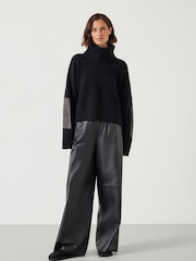 Hush Black Livvy Merino Wool Detachable Roll Neck Jumper - Image 2 of 5