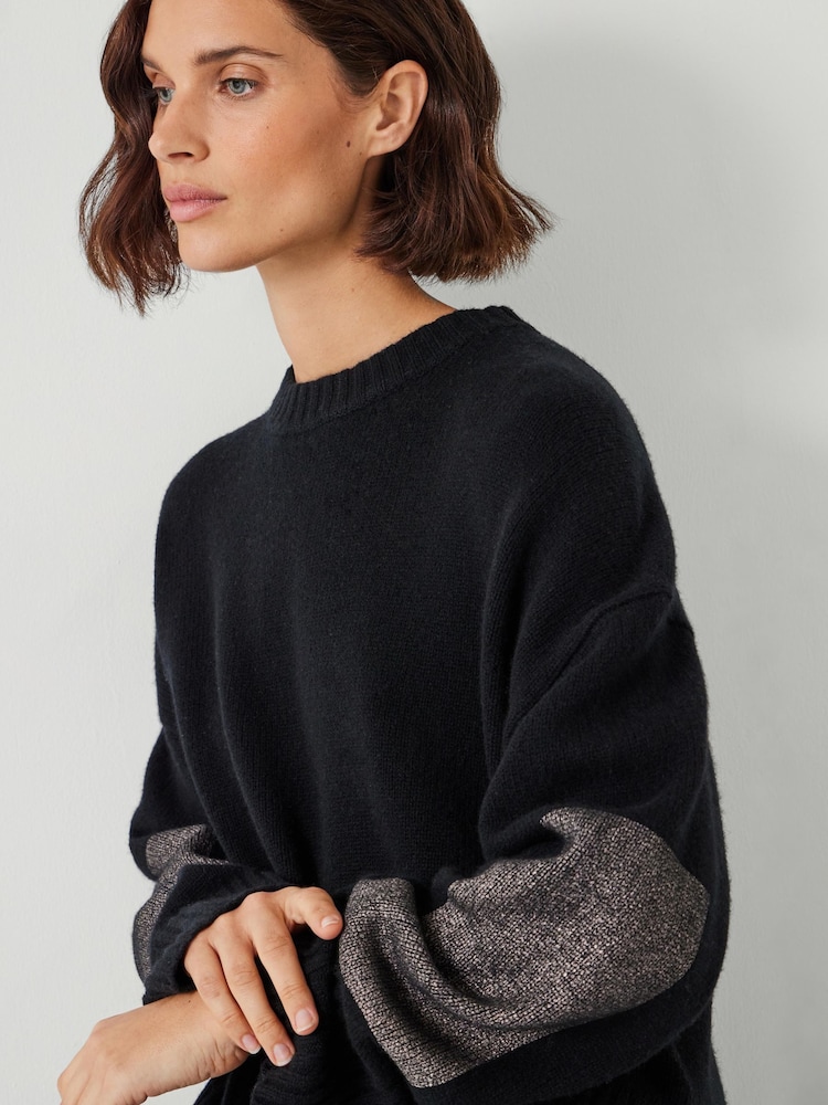 Hush Black Livvy Merino Wool Detachable Roll Neck Jumper - Image 4 of 5