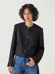 Hush Black Ester Sequin Boucle Jacket - Image 1 of 5