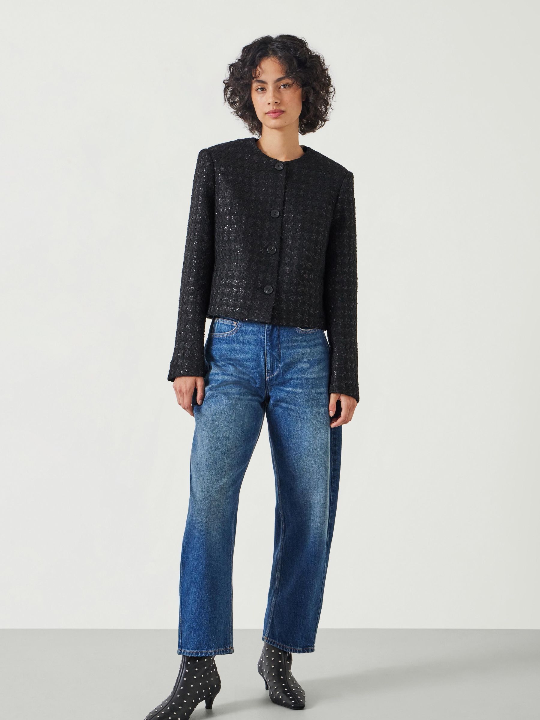 herlipto  Boucle Jacket black S 新品 Rhinestone-embellished bouclé jacket