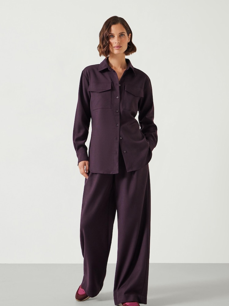 Hush Purple Lara Utility Wool Shirt - Image 2 of 5