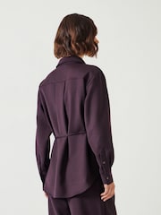 Hush Purple Lara Utility Wool Shirt - Image 3 of 5