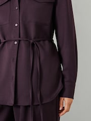 Hush Purple Lara Utility Wool Shirt - Image 4 of 5