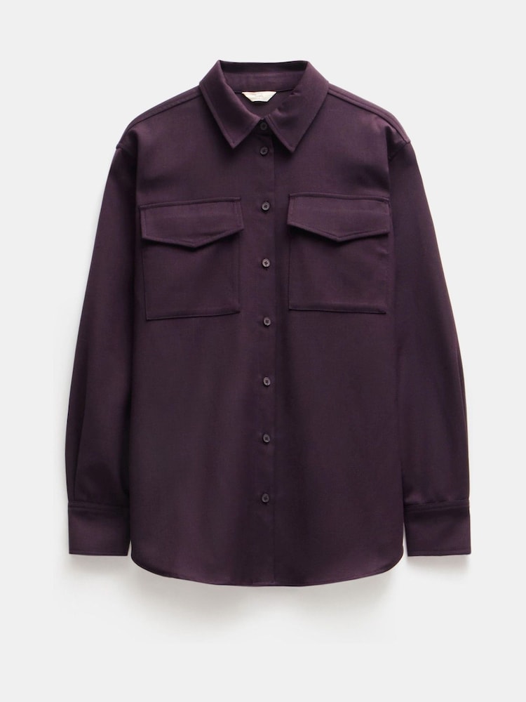 Hush Purple Lara Utility Wool Shirt - Image 5 of 5