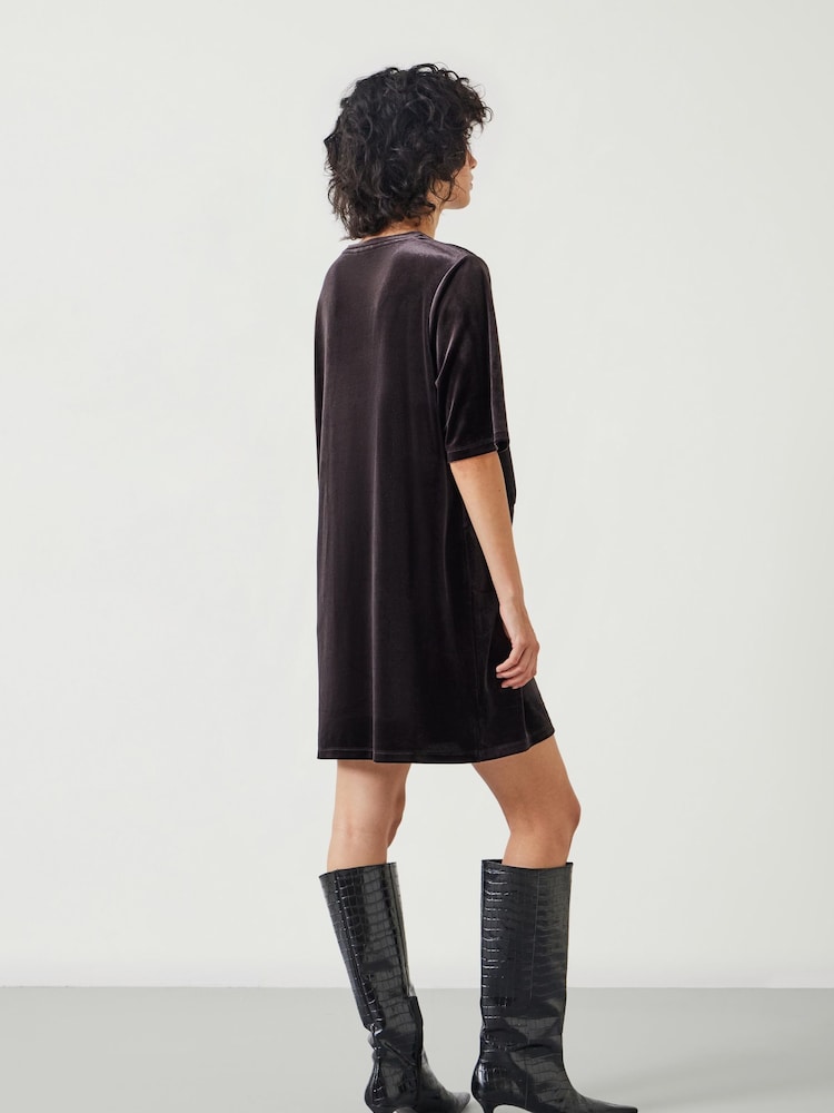 Hush Brown Vicky Velvet Mini Dress - Image 2 of 5