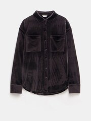 Hush Brown Oversized Hadley Velvet Shirt - Image 5 of 5