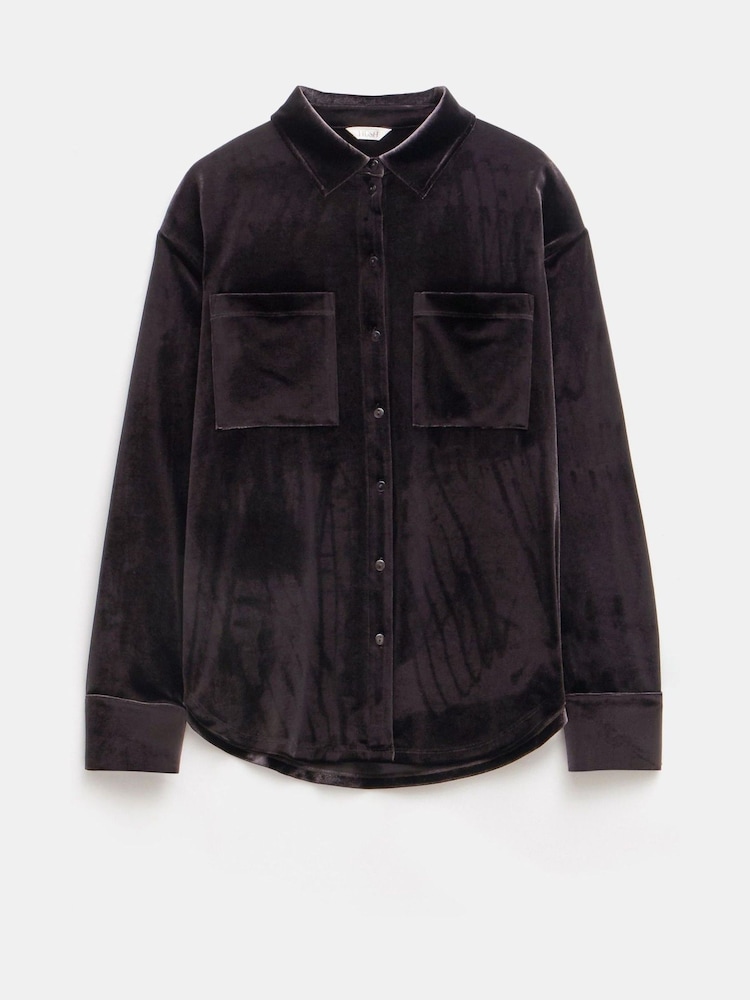 Hush Brown Oversized Hadley Velvet Shirt - Image 5 of 5
