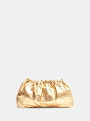 Hush Gold Reva Ruched Leather Clutch Bag - Image 1 of 5